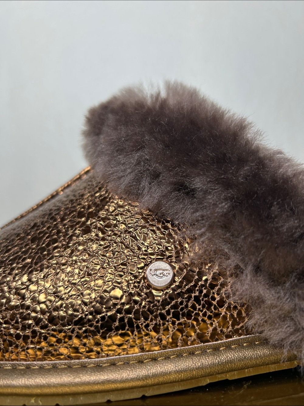 UGG Women's Chestnut Faux-Fur Slide Slippers - Brown - Picture 8 of 8